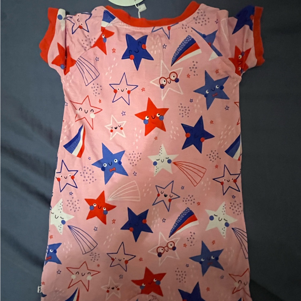Little Sleepies Pink Stars and Stripes shorty romper size 18-24 month